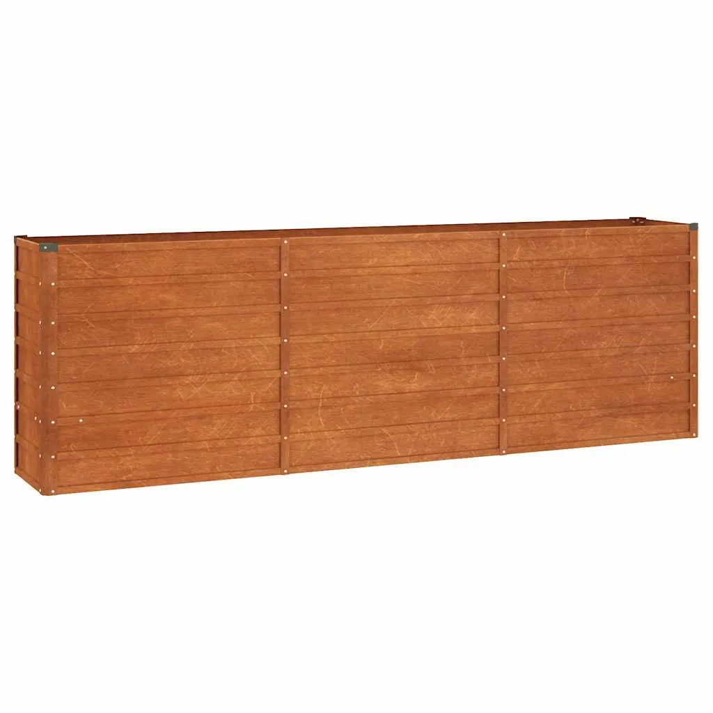 Hochbeet aus Cortenstahl 240 x 40 x 77 cm Rostig
