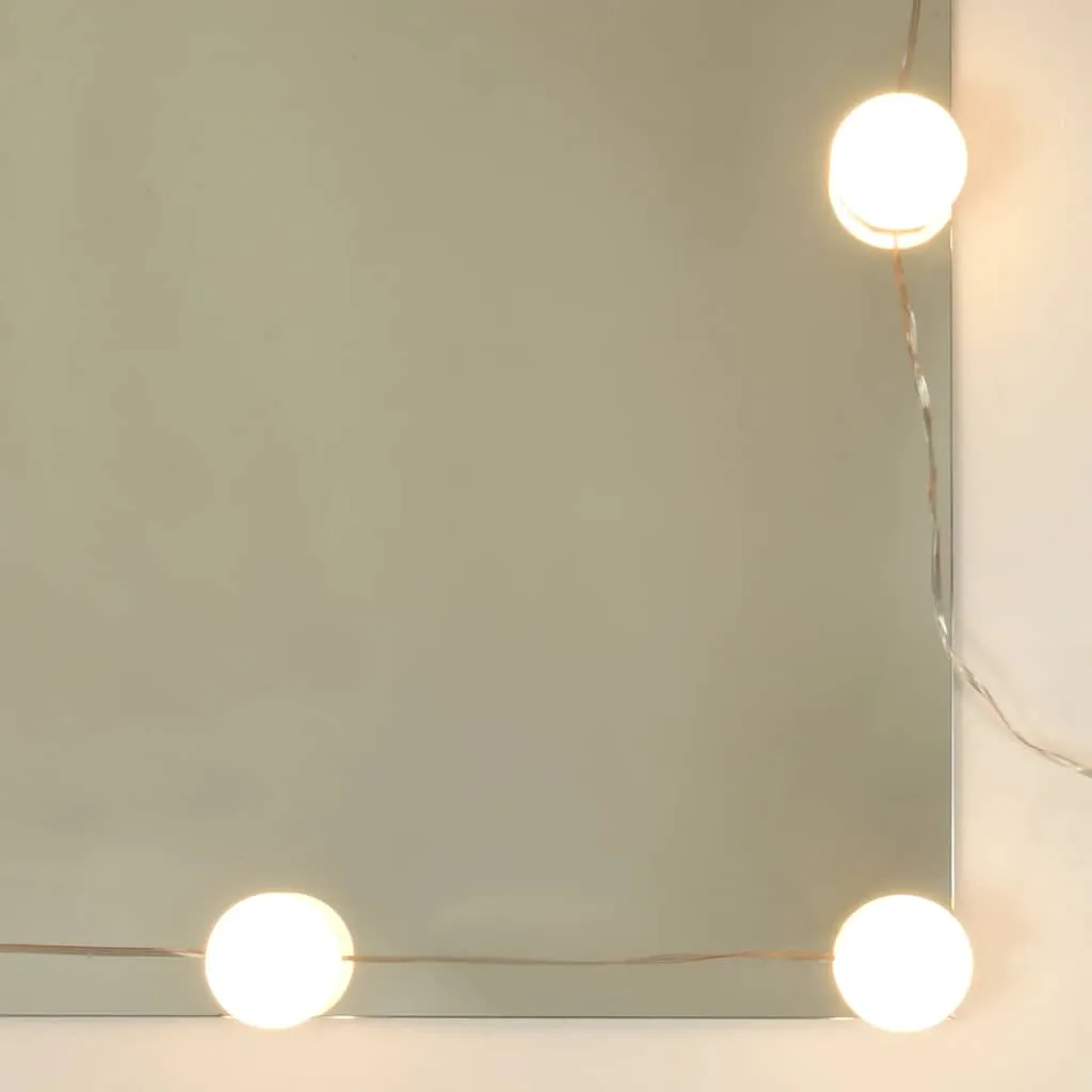 Schminktisch mit Spiegel und LED-Beleuchtung 90x42x132,5 cm Schwarz