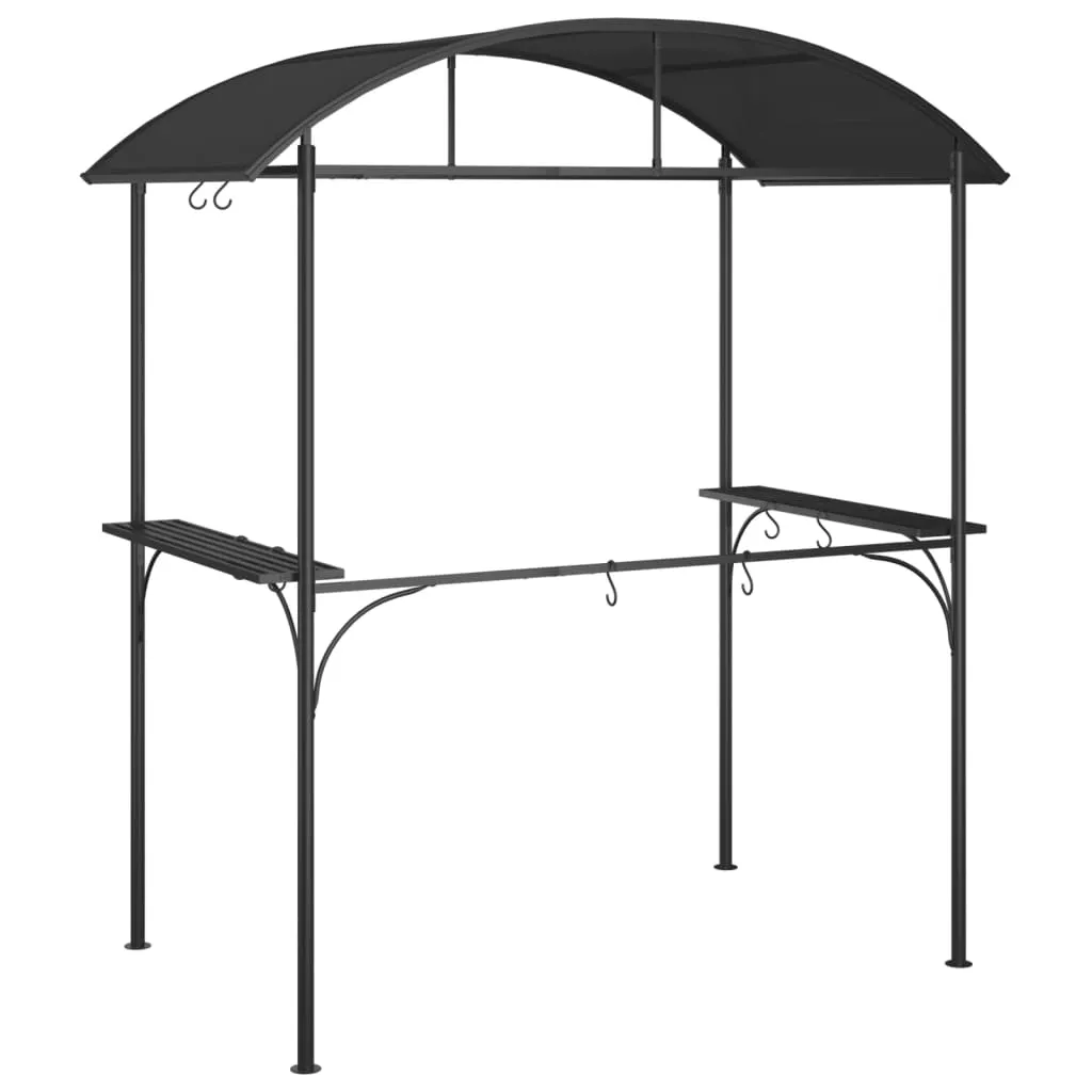Grillpavillon Anthrazit 220 x 115 x 230 cm mit Stahlrahmen und PC-Dach