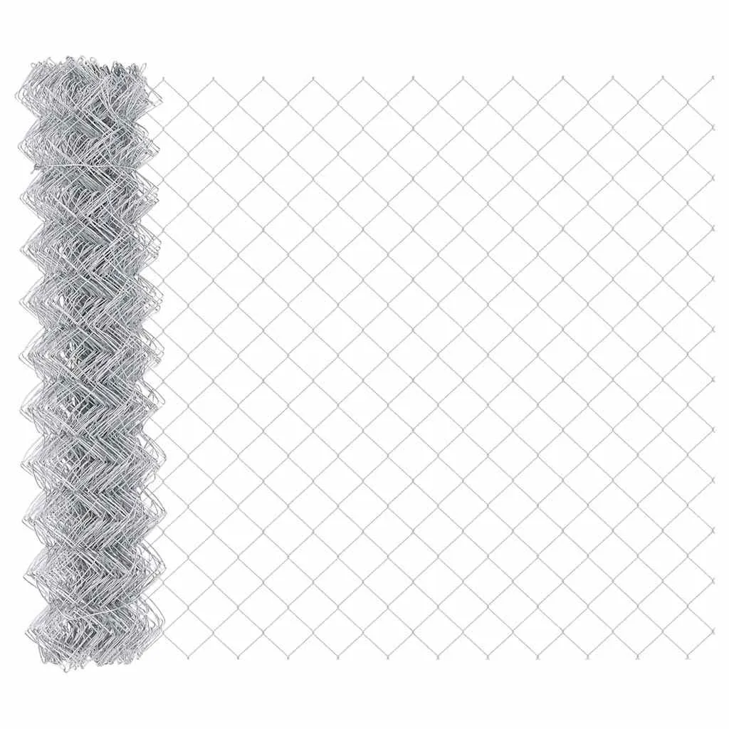 Zaunpfosten-Set aus Stahl 1000 x 3,2 x 120 cm Silber