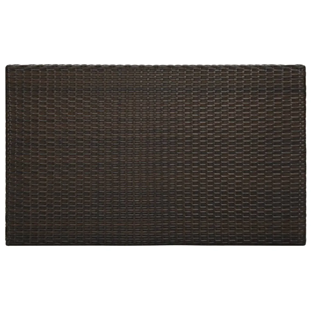 Brauner Bartisch aus PE-Rattan mit pulverbeschichtetem Stahlgestell, 100x60,5x110,5 cm