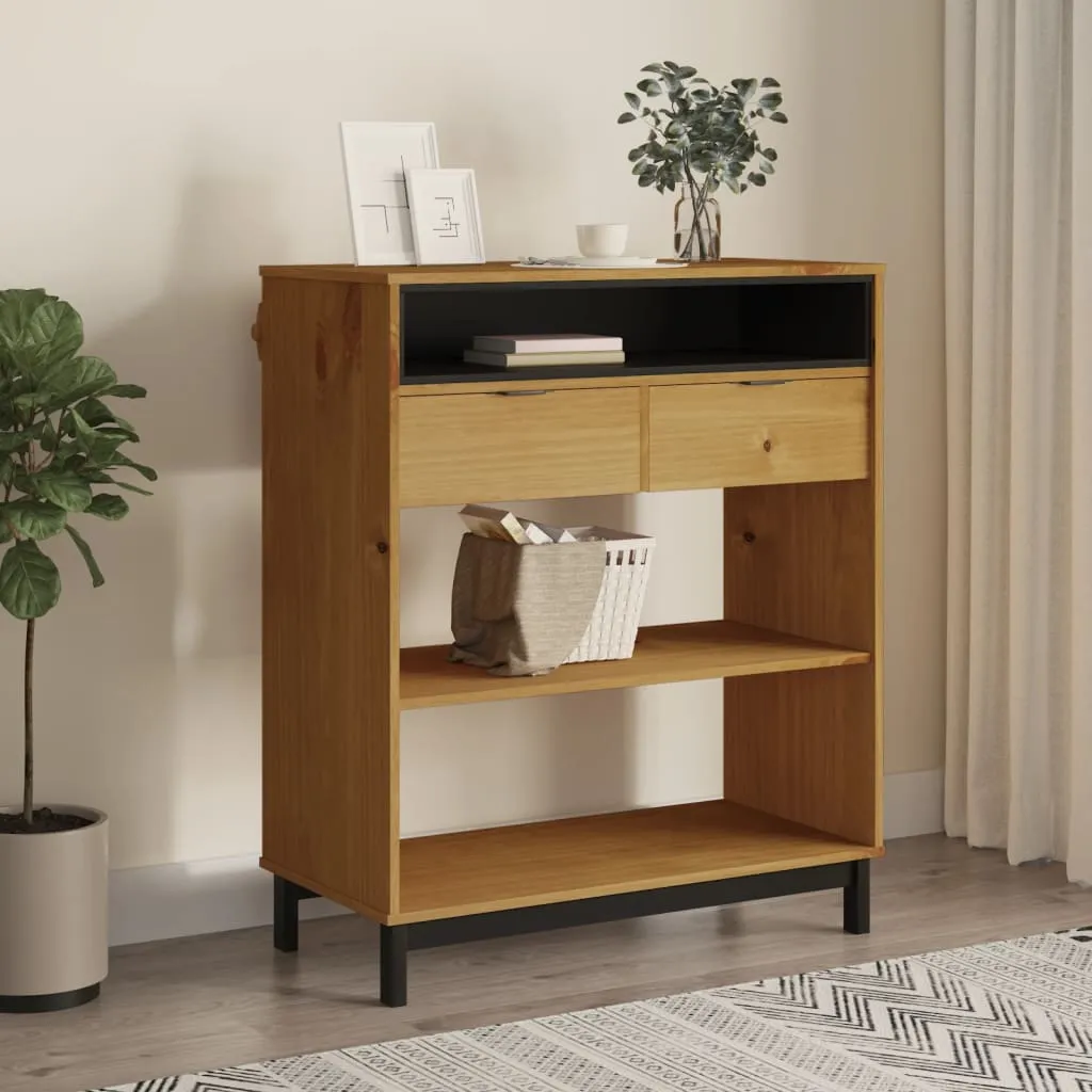 Bartisch aus massivem Kiefernholz in Eichen-Optik 92x45x110 cm