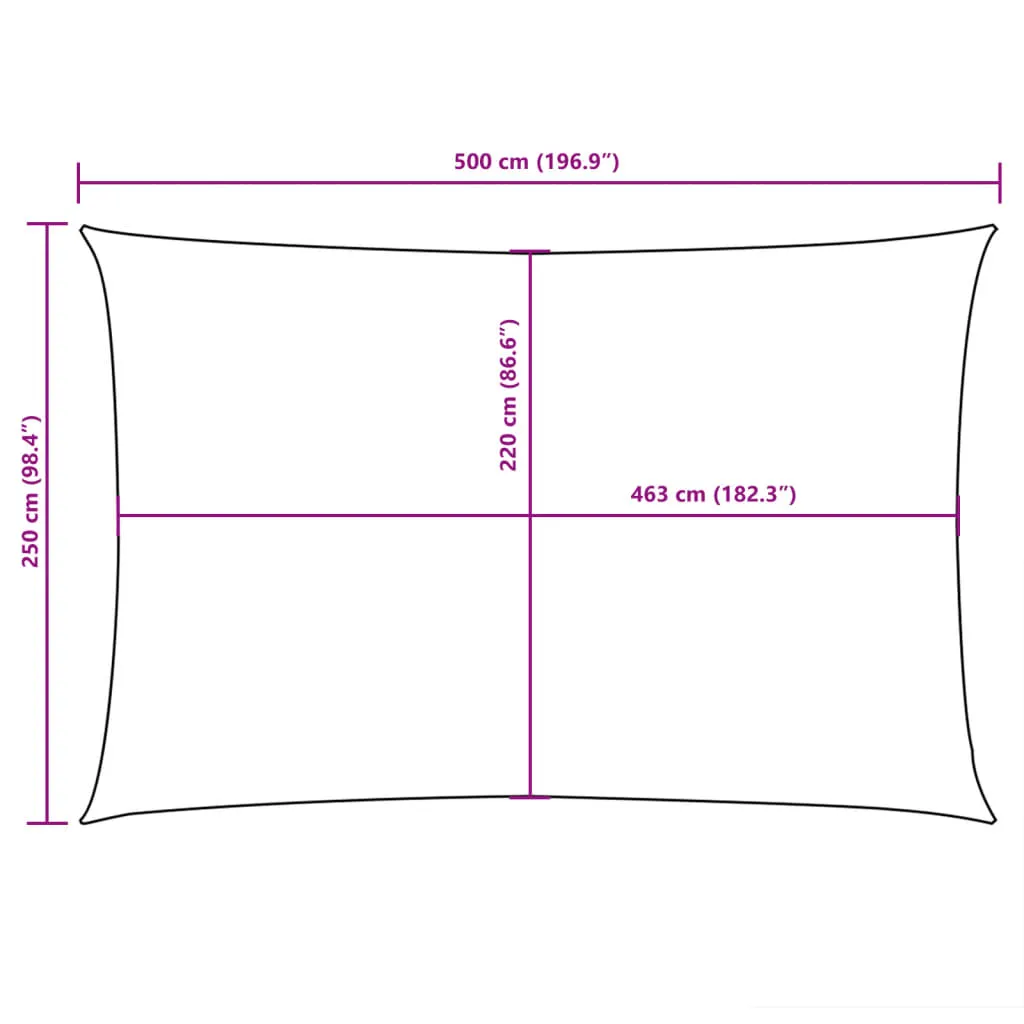 Sonnensegel 2,5 x 5 m Dunkelgrün aus PU-beschichtetem Oxford-Gewebe