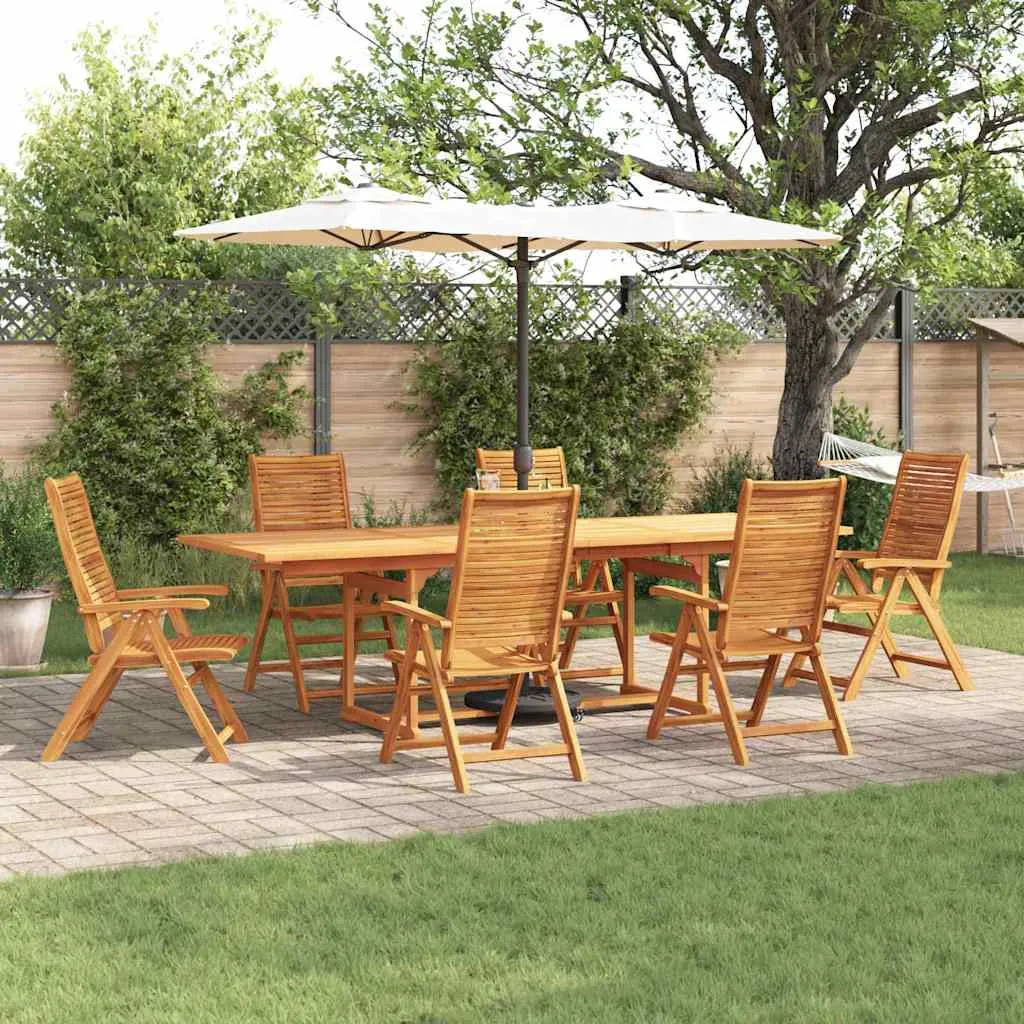 Rustikales Garten-Ess-Set Echtholz 240x100x75 cm Braun