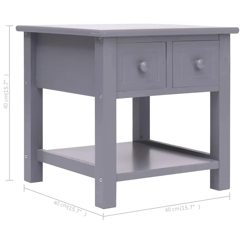 Beistelltisch aus Massivholz mit MDF Tischplatte 40x40x40 cm Grau