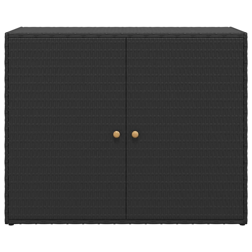 Gartenschrank Schwarz 100 x 55,5 x 80 cm Poly Rattan