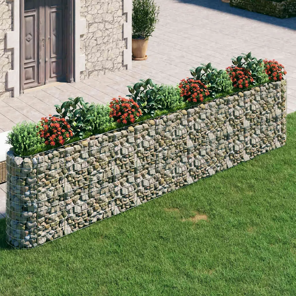 Gabionen-Hochbeet 470x50x100 cm Silber verzinktes Eisen