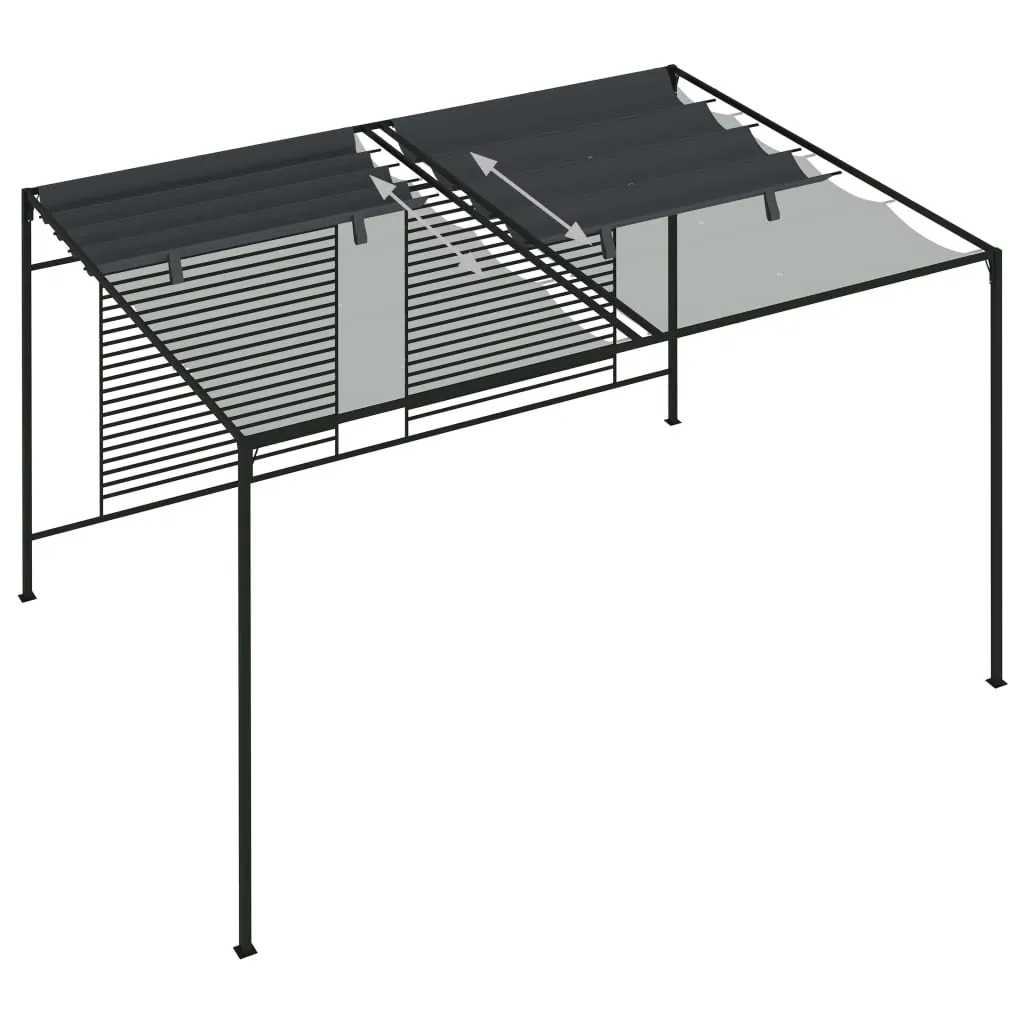 Pavillon mit ausziehbarem Dach 4x3x2,3 m Anthrazit