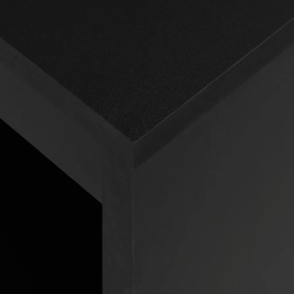 Stehtisch Schwarz 110 x 50 x 103 cm aus Holzwerkstoff mit 3-stufigem Regal
