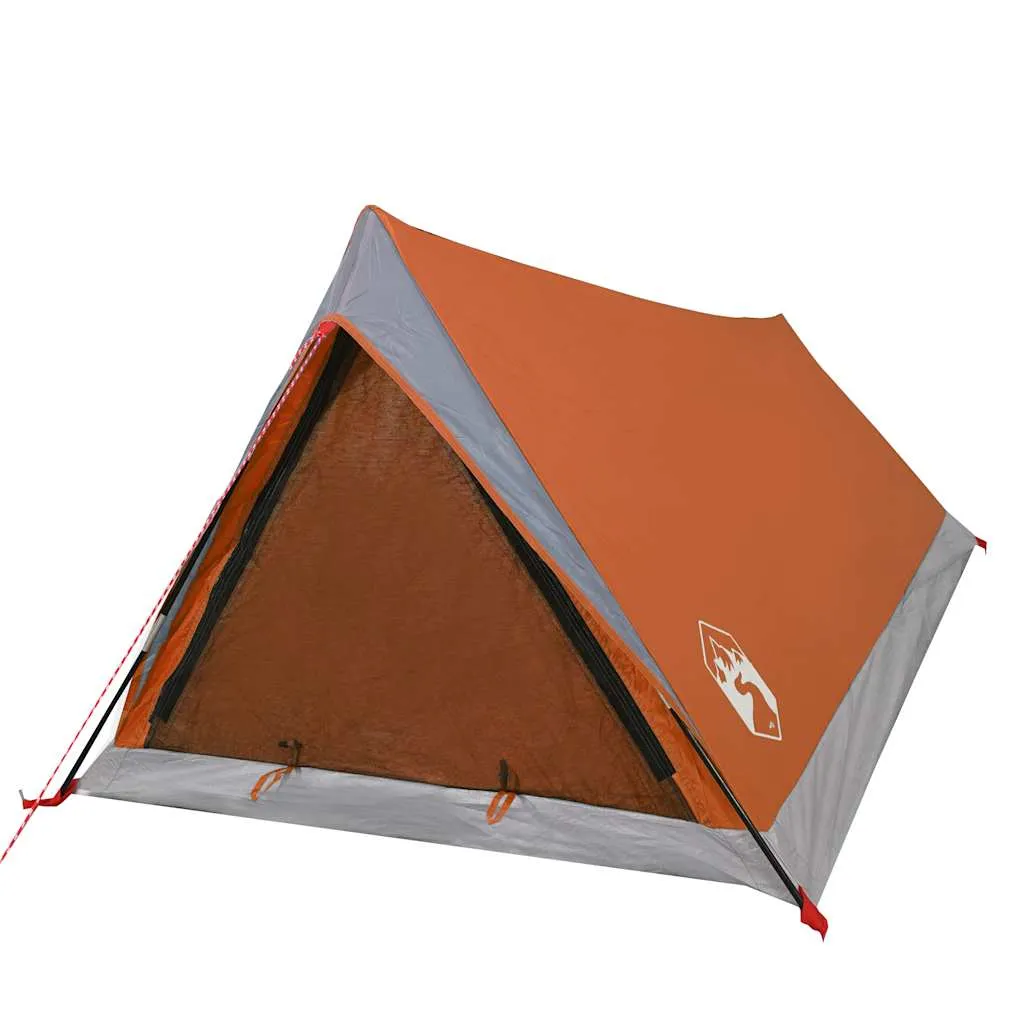 Campingzelt 200x120x88/62 cm Grau und Orange für 2 Personen