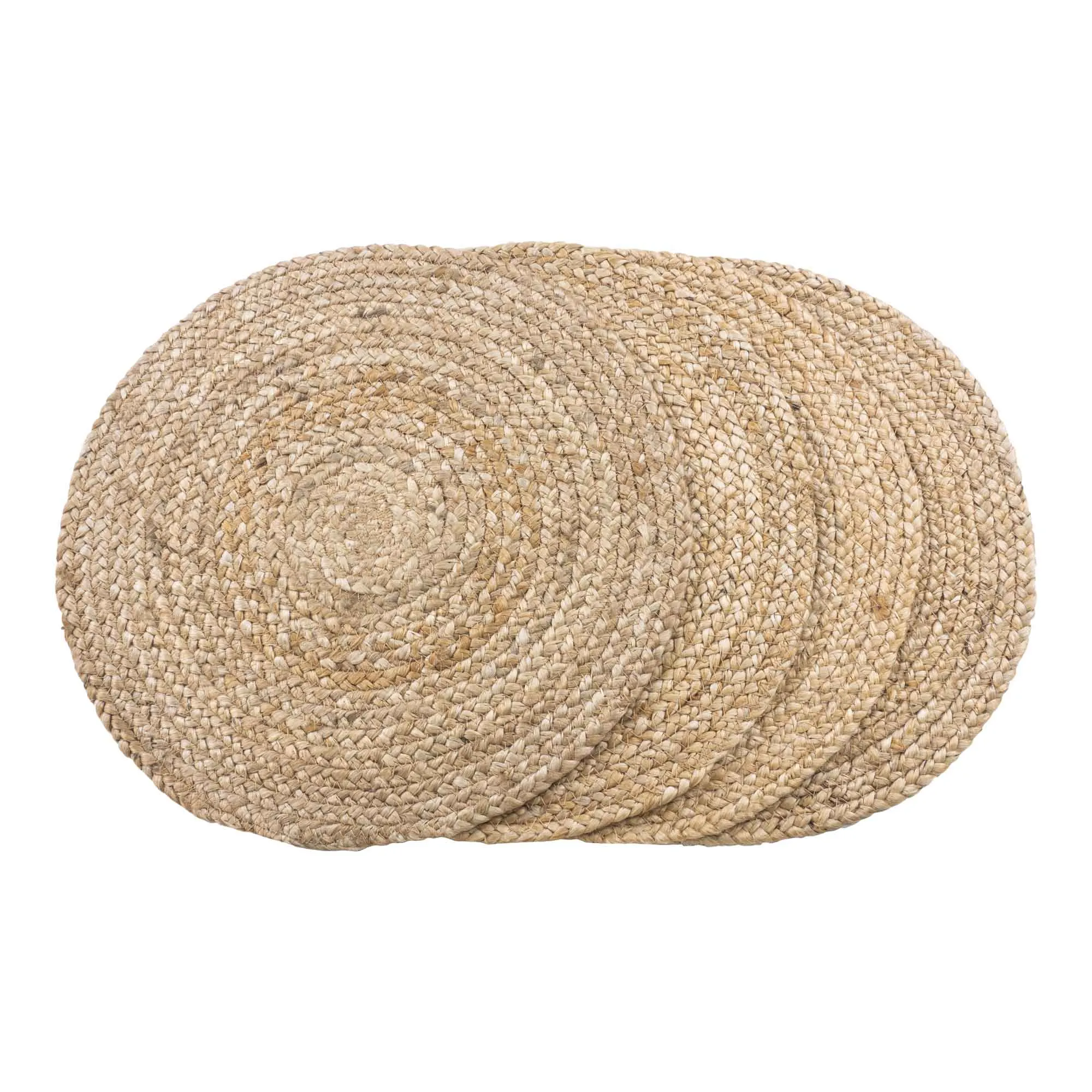 tinkaro Platzset Bombay geflochtene Jute ø38 cm 4er-Set Natur