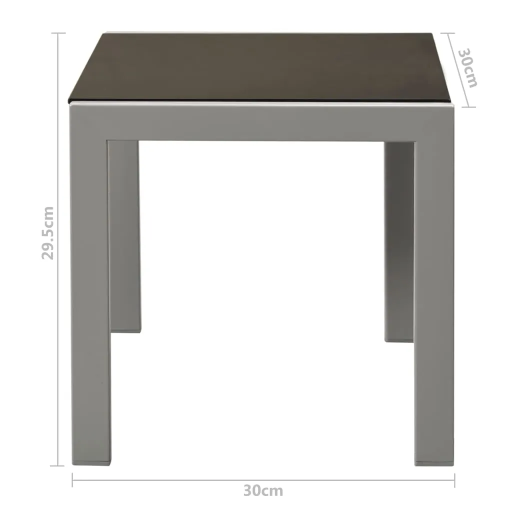Schwarzes Sonnenliege-Set mit Tisch 200x58x32 cm & 30x30x29,5 cm