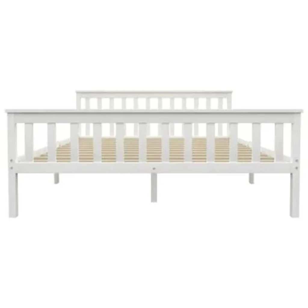 Massivholzbett Weiß 208x168x82 cm mit Lattenrost für 160x200 cm Matratze