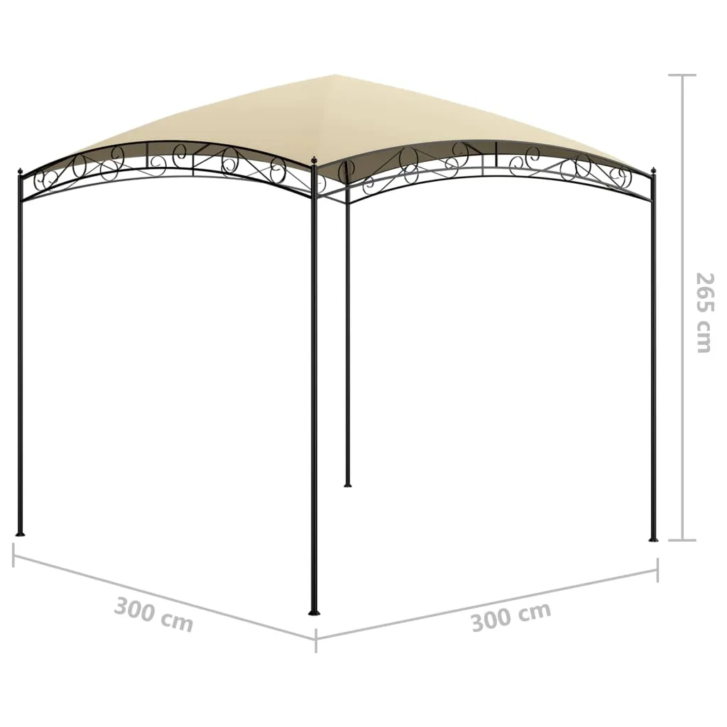 Pavillon 3x3m in Creme – Robuste Stahlkonstruktion für den Außenbereich