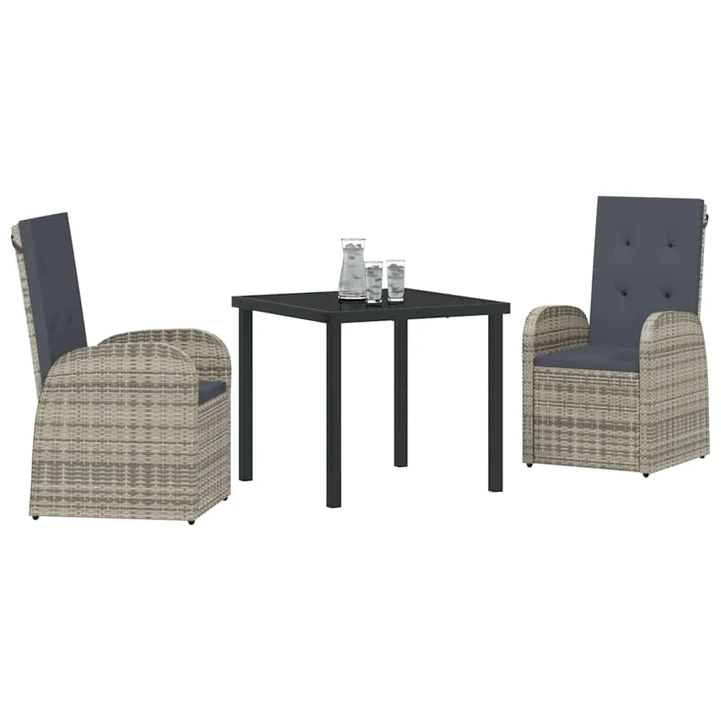 Gartentisch-Set Grau 200x80x73 cm mit 6 Stühlen 57x69x106 cm