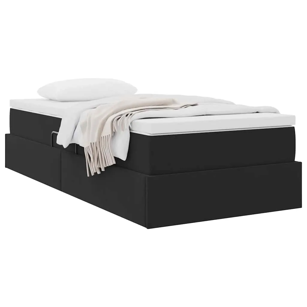 Aufbewahrungsbett mit Matratze 100 x 200 cm Schwarz