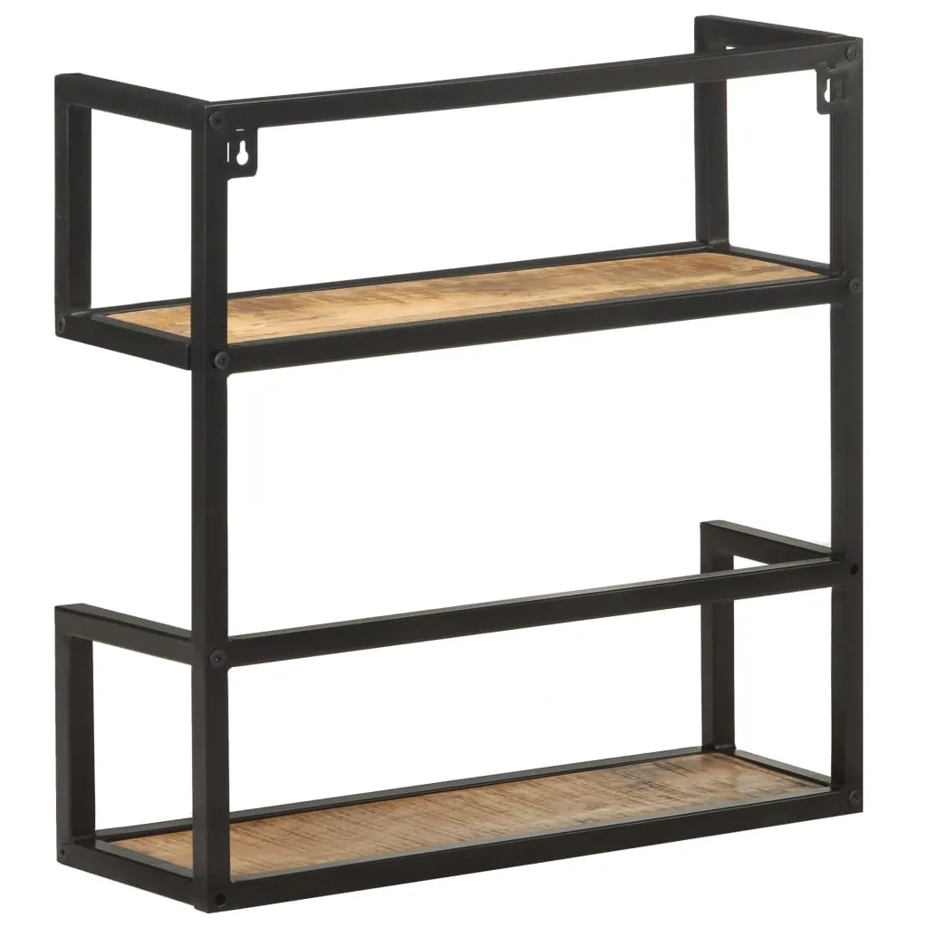 Wandregal 60x20x60 cm Raues Mangoholz