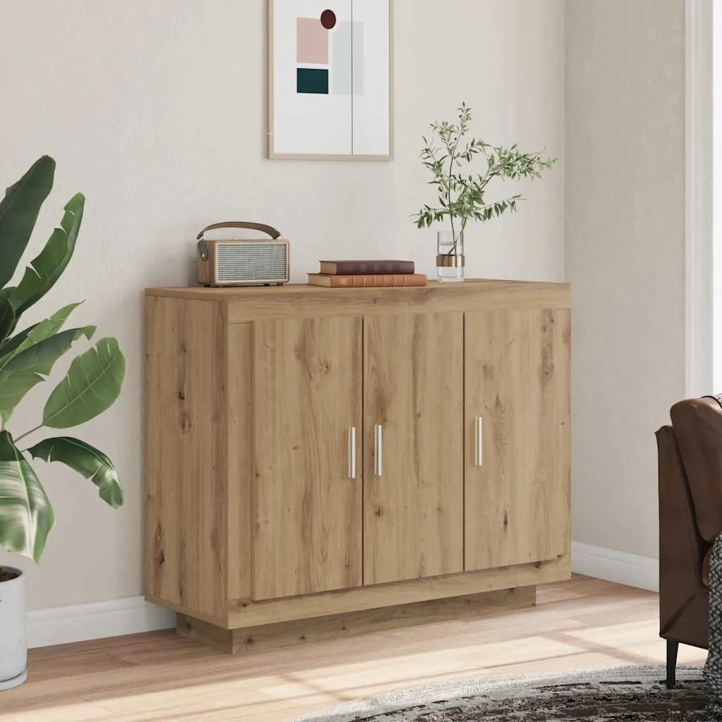 Sideboard 92x35x75 cm Artisan-Eiche Holzwerkstoff mit viel Stauraum