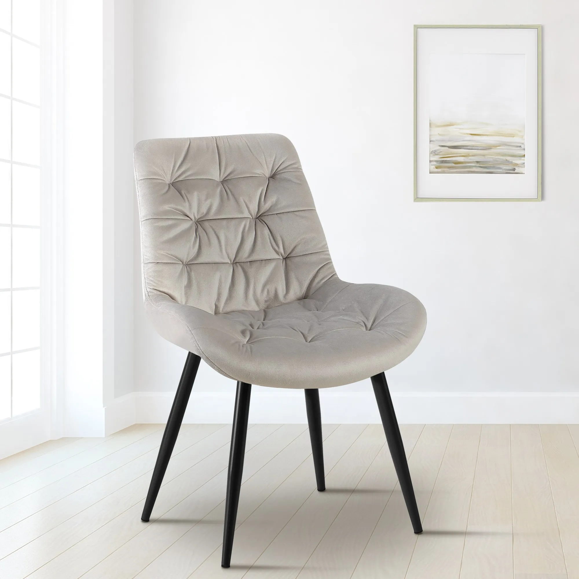 Esszimmerstuhl Rossford 85x56x63 cm Grau