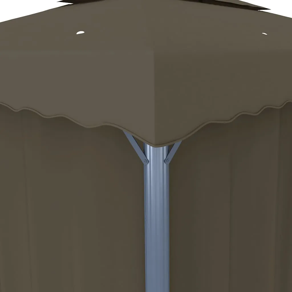 Pavillon 4x3 m Taupe mit Aluminiumgestell und Doppeldach