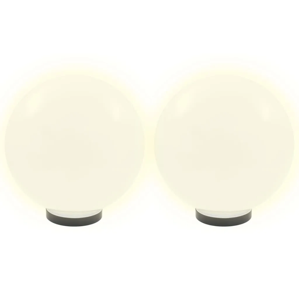 2 LED-Kugellampen 30 cm Weiß für Garten und Terrasse