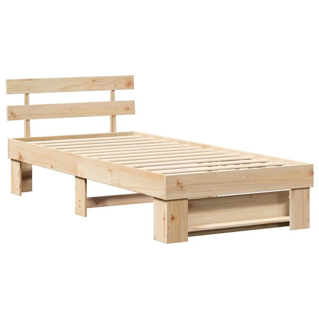 Bettrahmen Massivholz 198 x 78 x 73 cm Braun