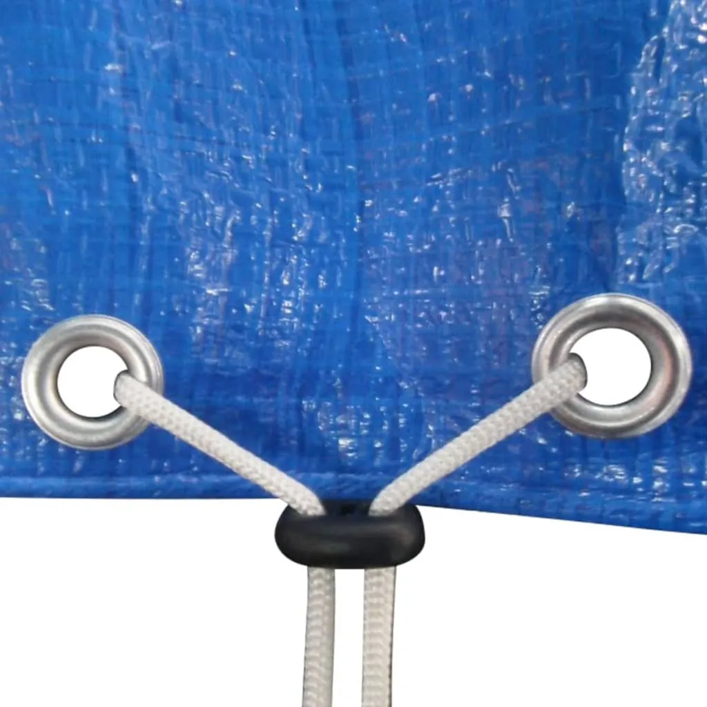 Dunkelblaue Poolabdeckung 400x207x122 cm für Stahlrahmen-Pools