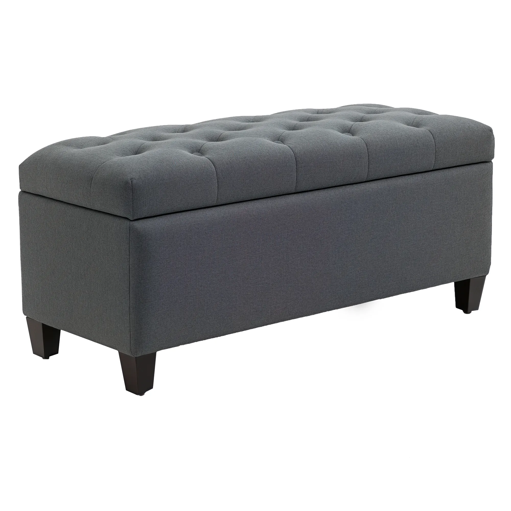 Sitzbank Dunkelgrau 100L x 40B x 44H cm mit Stauraum