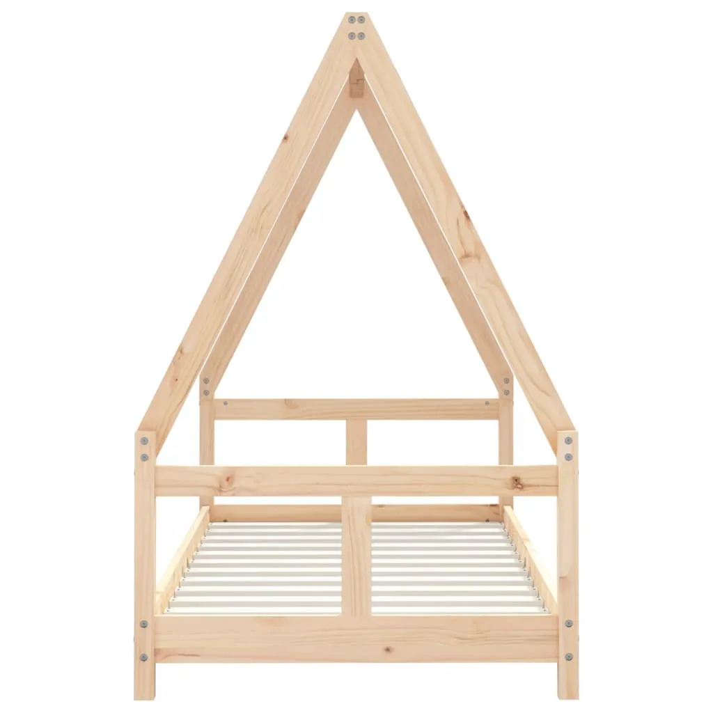 Kinderbett Hausform aus massivem Kiefernholz 165,5x85,5x133 cm natur
