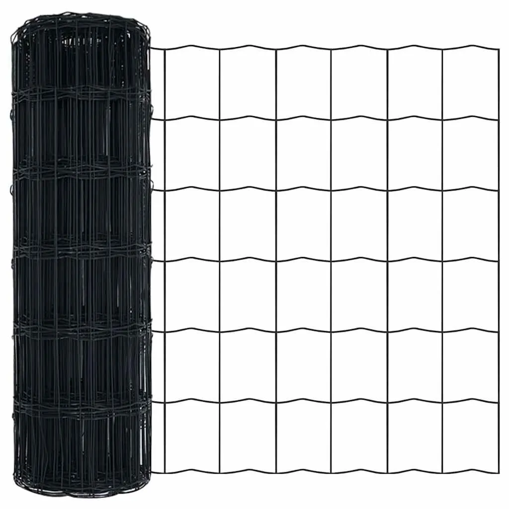 Eurozaun 0,4 x 10 m PVC-beschichtetes Eisen Grau