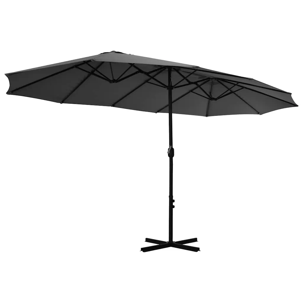 Doppel-Sonnenschirm 460x270x246 cm Anthrazit mit Aluminiumgestell