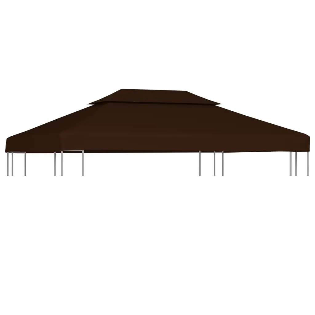 Pavillon-Dachplane 4 x 3 m Braun mit Kaminabzug und PVC-Beschichtung