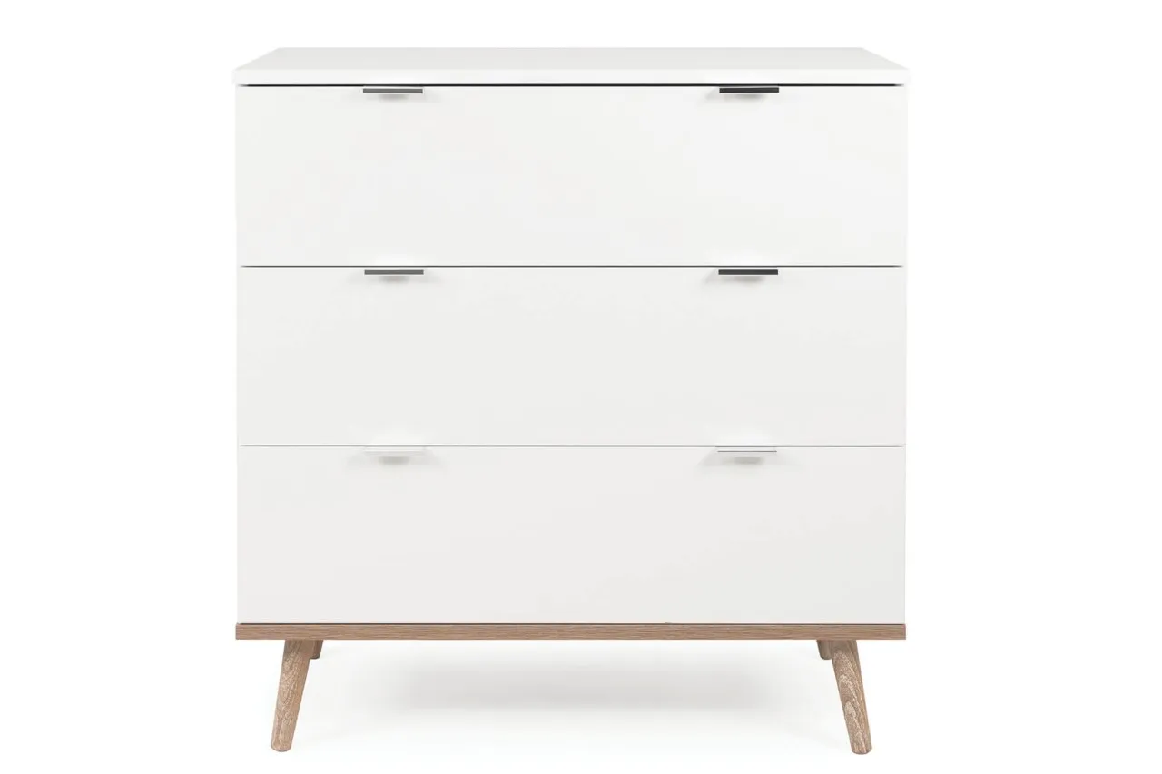 finori Kommode Göteborg 80 cm weiß Dekor Sonoma Eiche Beistellkommode