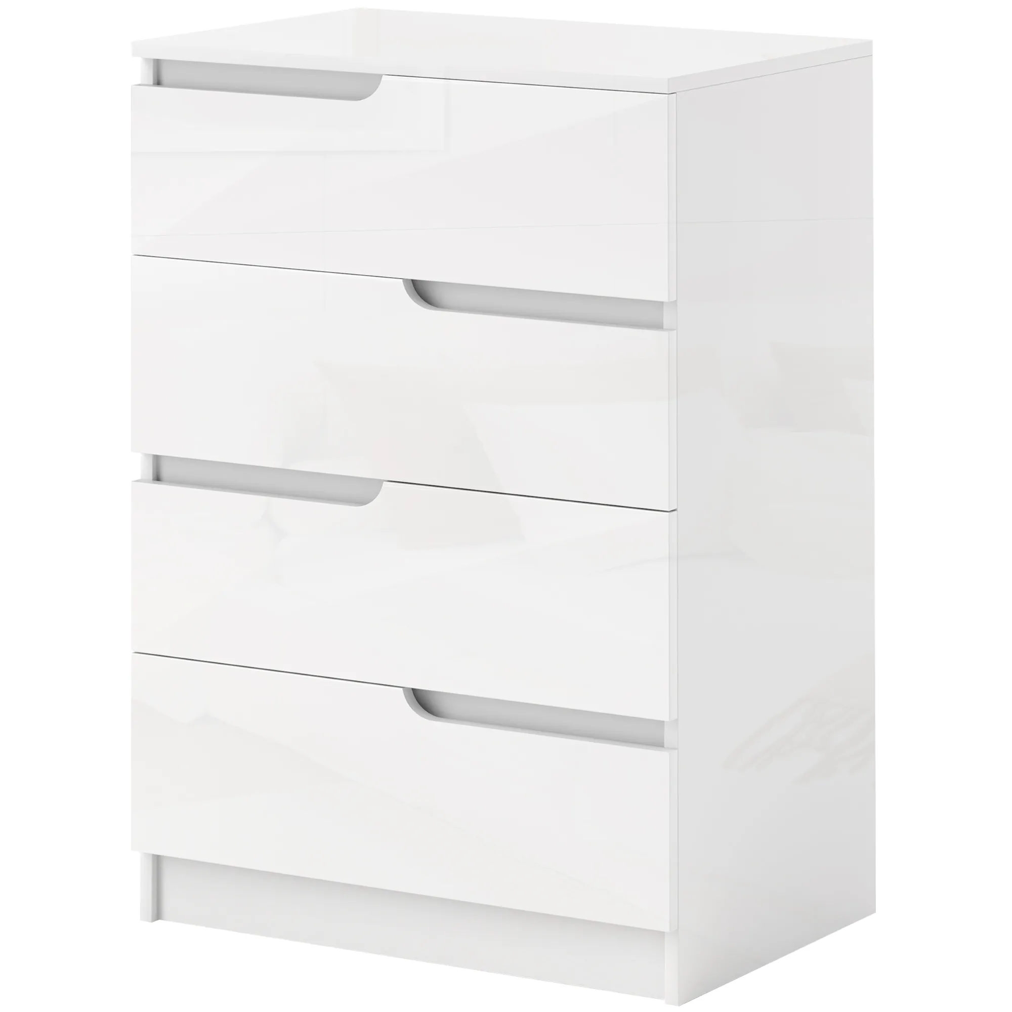 Weiße Kommode 60B x 40T x 85H cm mit 4 Schubladen