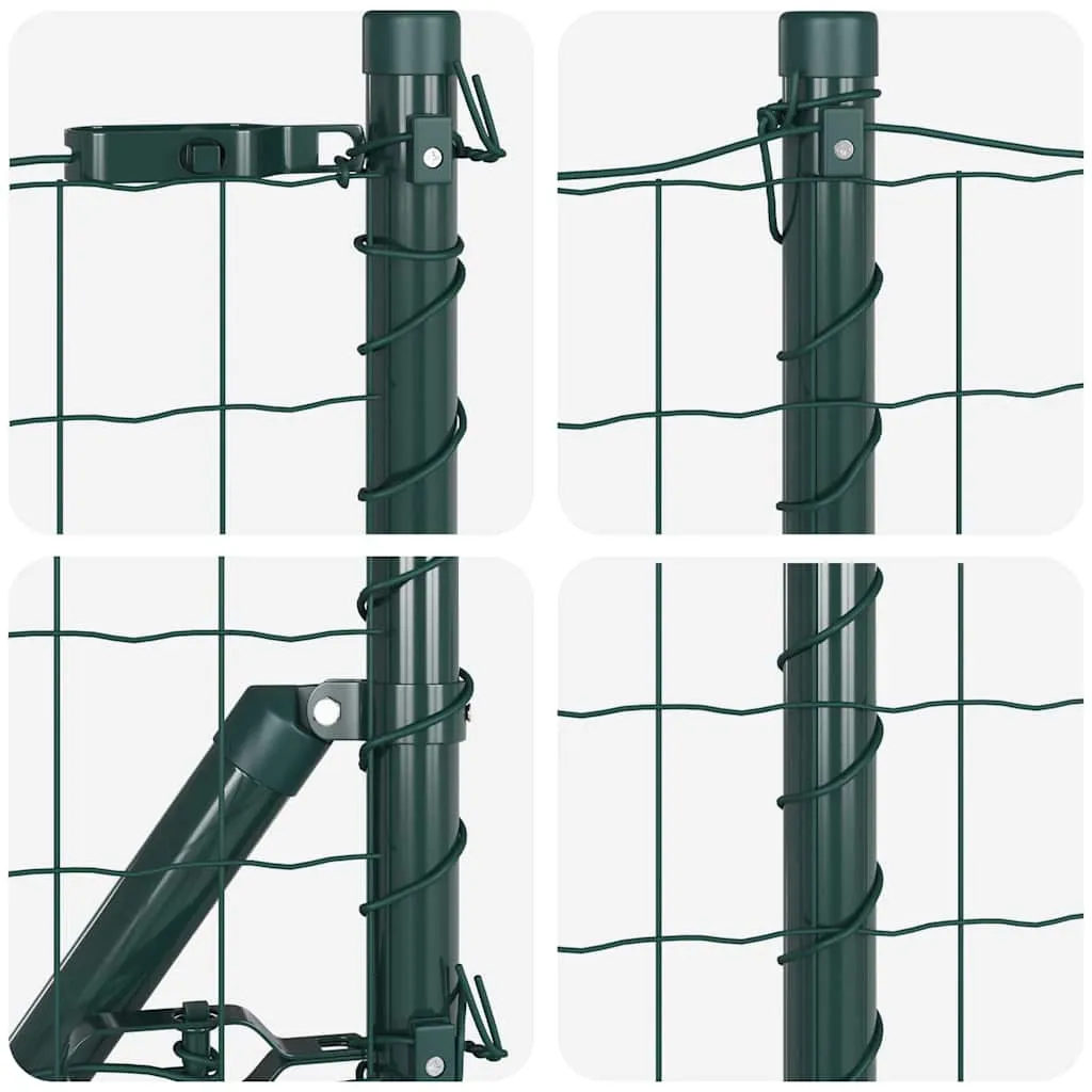 Outdoor-Zaunpaneel-Set 2500 x 3,2 x 60 cm Grün aus Stahl und PVC