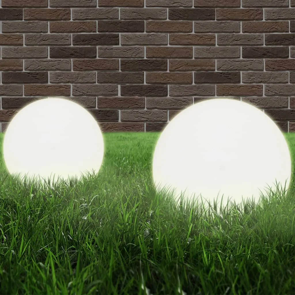 2er Set LED-Kugellampen 25 cm Weiß mit E27 Fassung