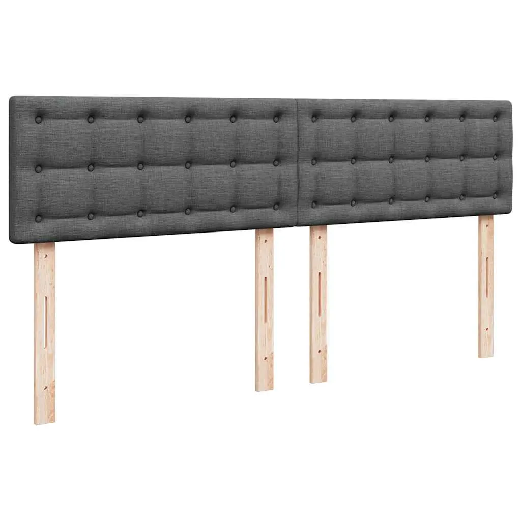 Boxspringbett 200x200 cm Taschenfederkern Dunkelgrau mit Auflage