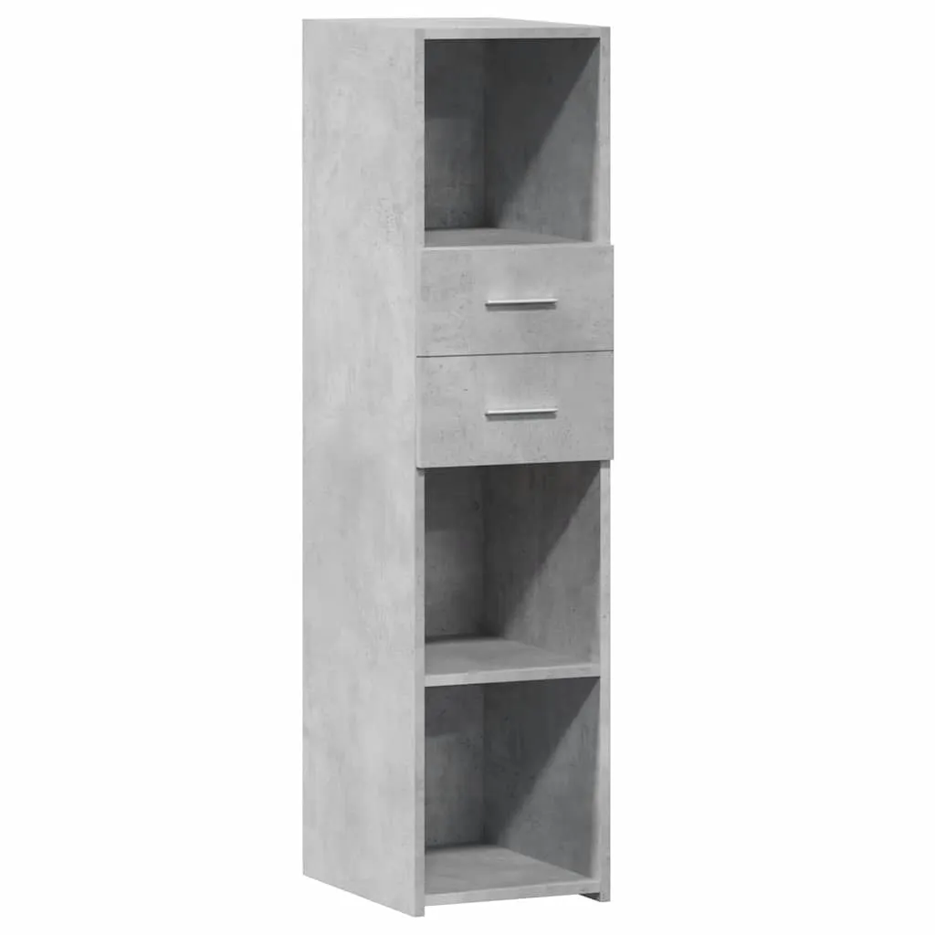 Klassisches Highboard Betongrau 30 x 42,5 x 124 cm aus Holzwerkstoff
