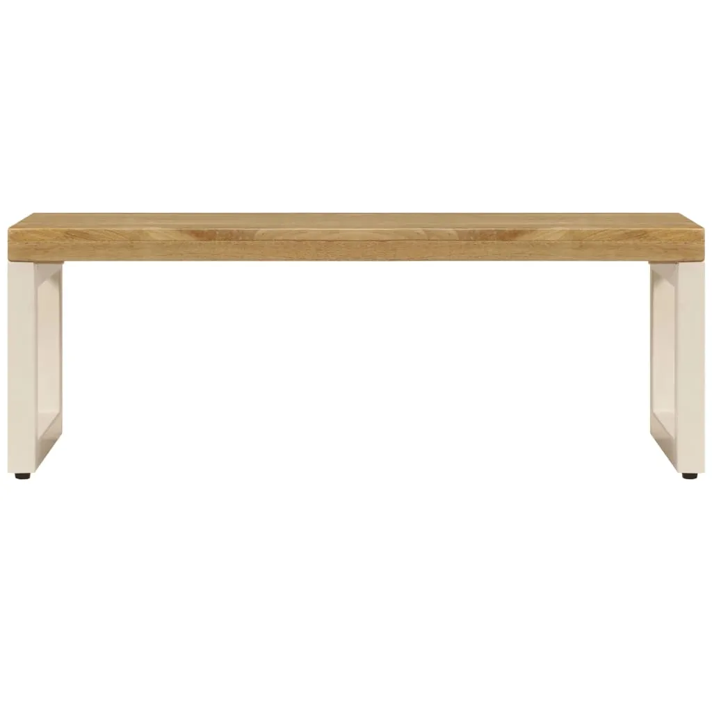 Couchtisch 100x50x35 cm Massivholz Mango und Stahl