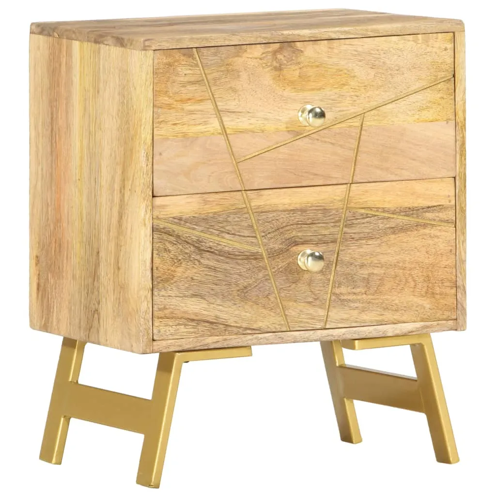 Nachttisch 40 x 30 x 50 cm Mangoholz Massiv
