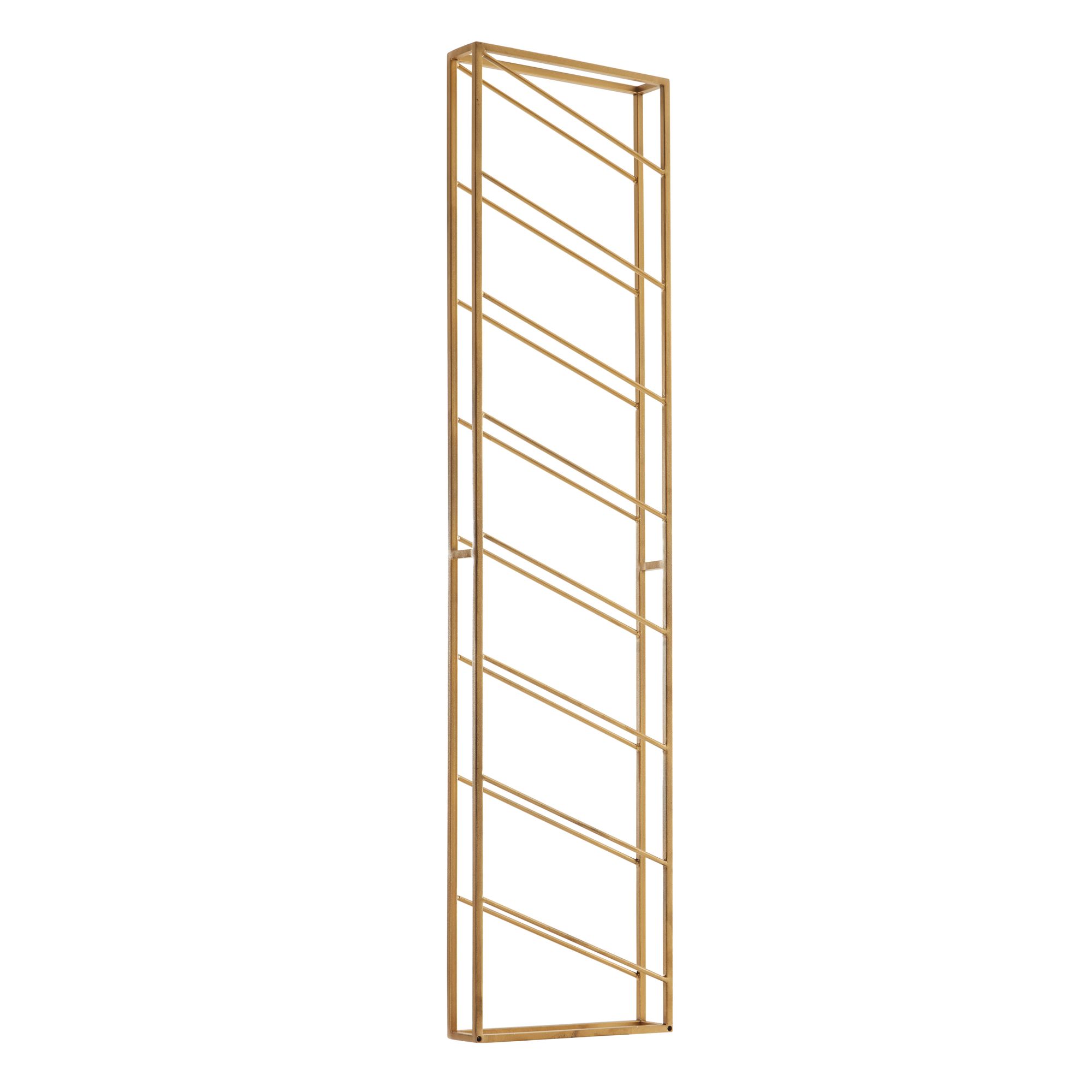 Weinregal Wand Metall Gold 36x150x8 cm Groß für 8 Flaschen