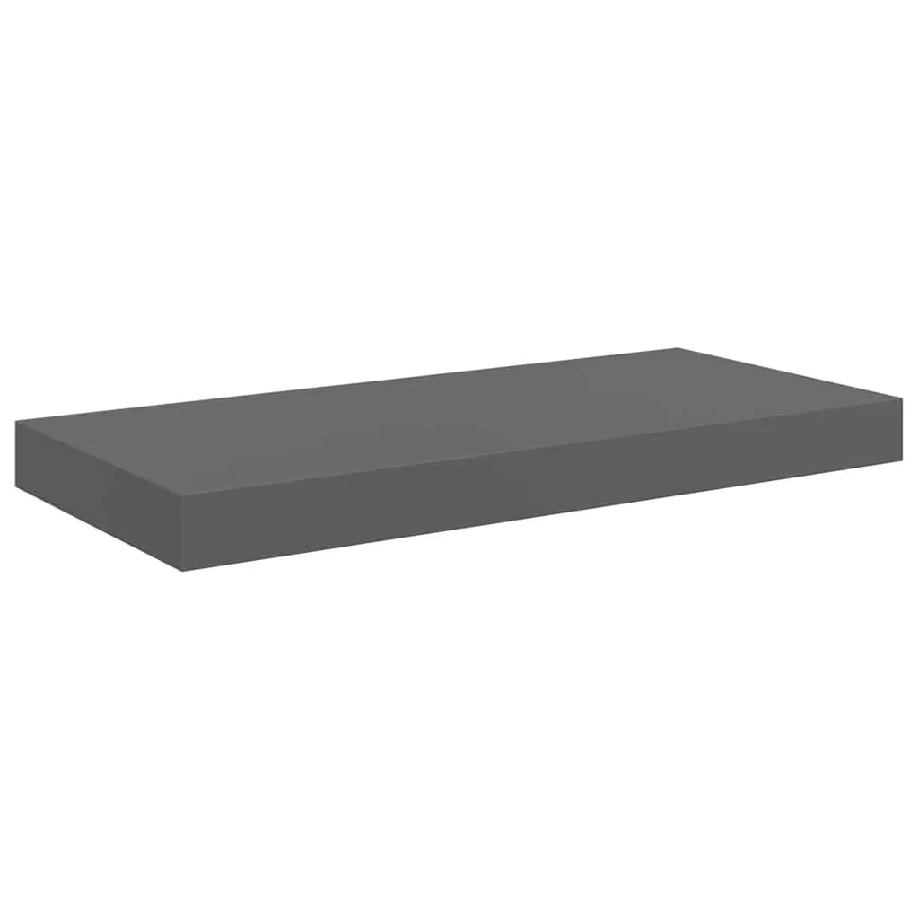 2er Set Schweberegal 50x23x3,8 cm Hochglanz-Grau