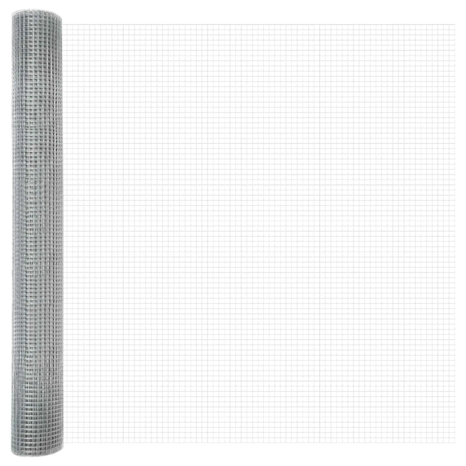 Geschweißter Drahtzaun Silber 1000 x 120 cm für Außenbereich