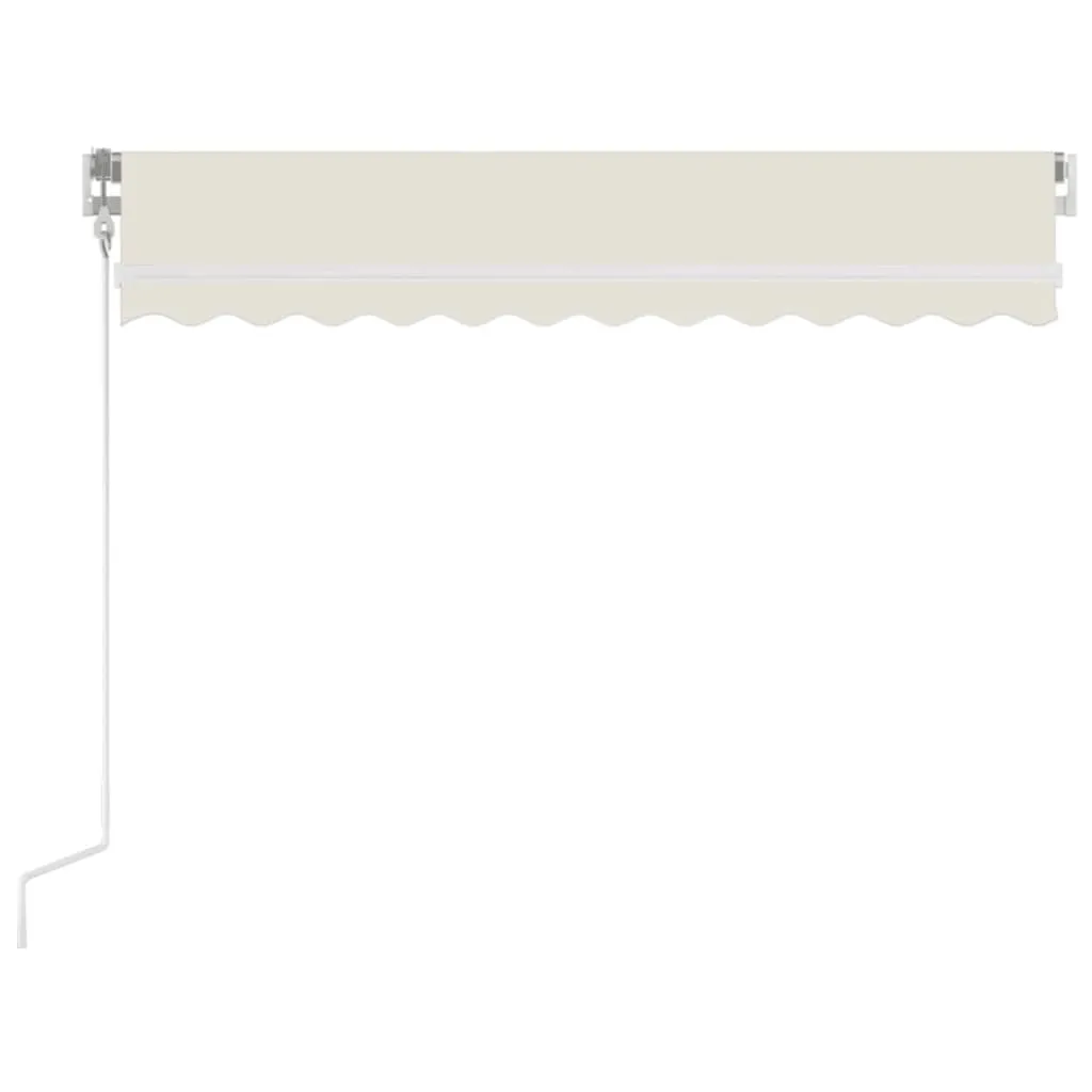 Versenkbare Outdoor-Markise 350x250 cm Creme mit weißem Aluminiumrahmen