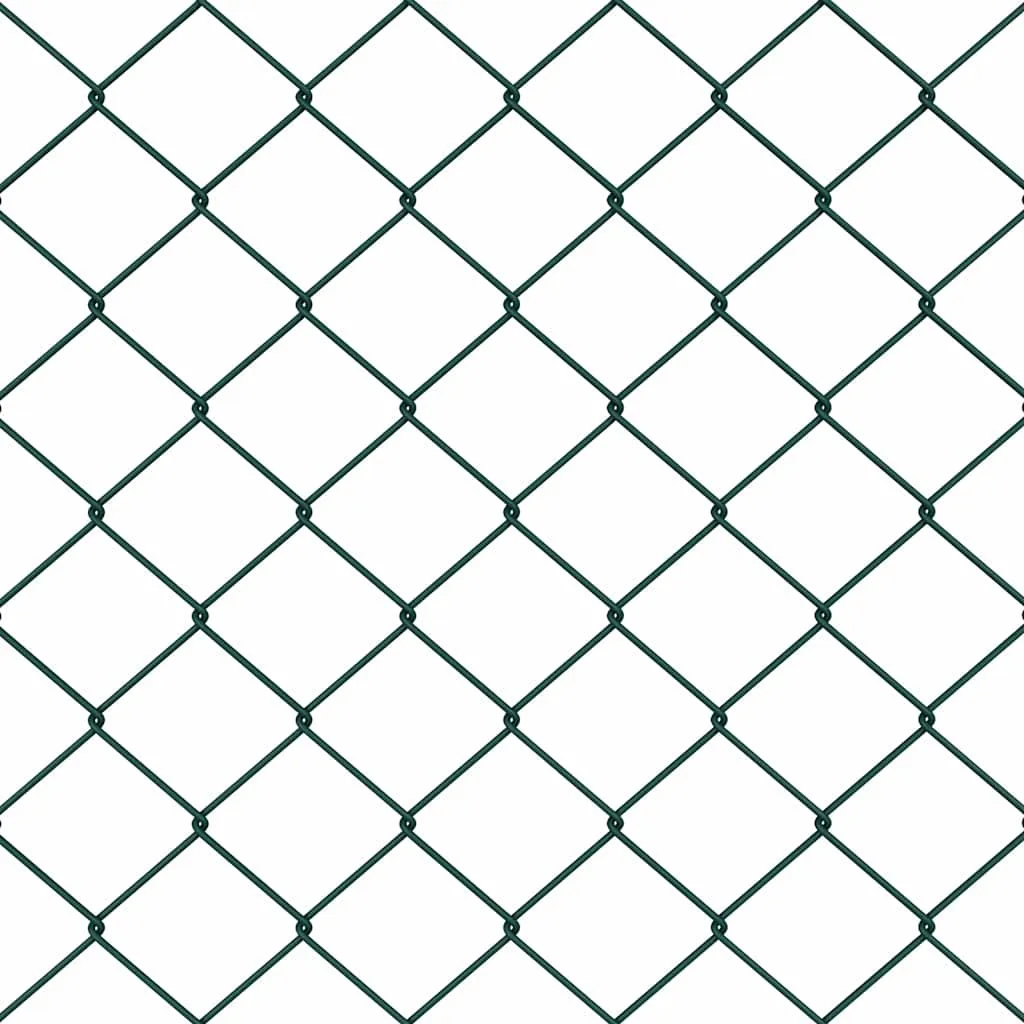 Zaunpfosten-Set Grün 1000 x 3,2 x 80 cm aus Stahl und PVC