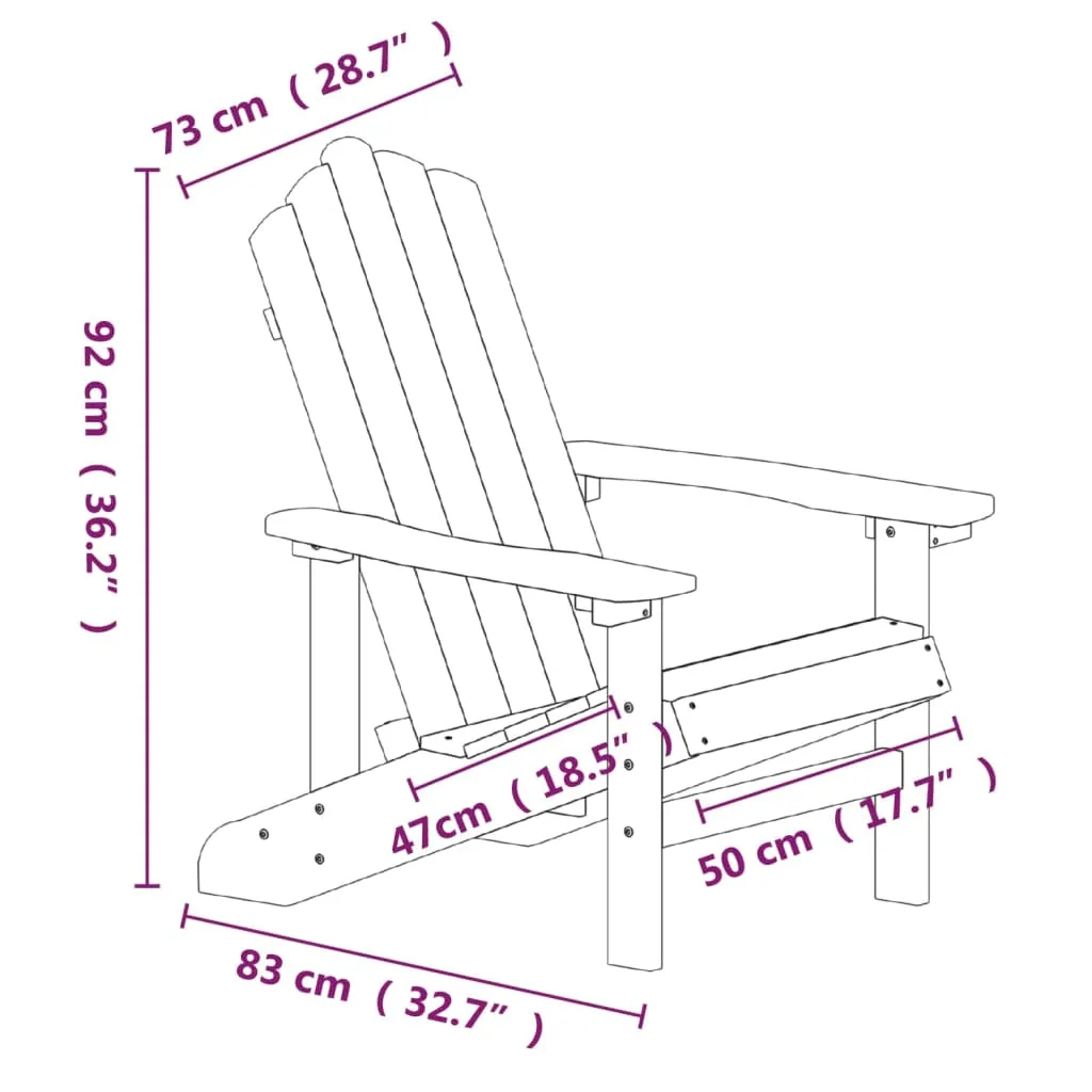 Adirondack Gartensessel HDPE Braun 73x83x92 cm wetterfest