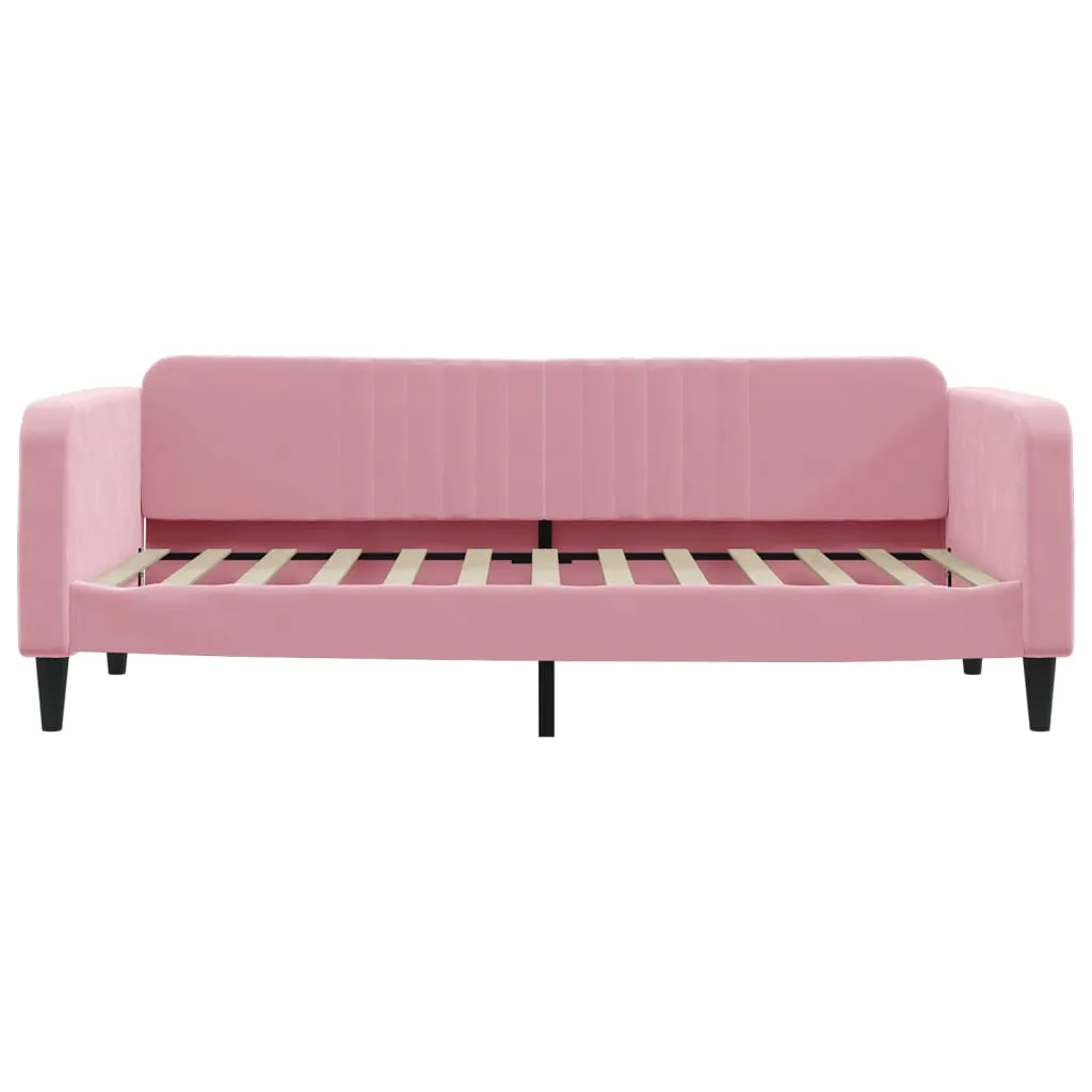 Tagesbett Ausziehbar Rosa 90x200 cm Samt