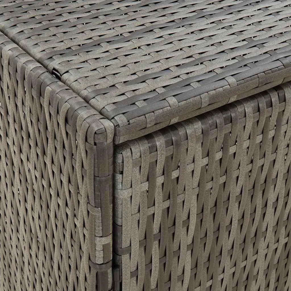 Gartenschrank aus PE-Rattan mit Echtholzgriffen, 100 x 55,5 x 80 cm, Grau