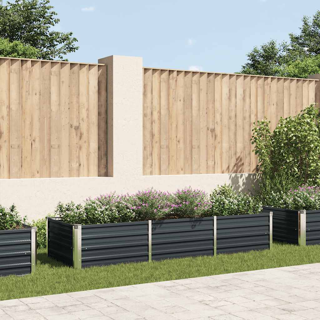 Anthrazit Stahl Hochbeet 240x80x45 cm für Garten und Terrasse
