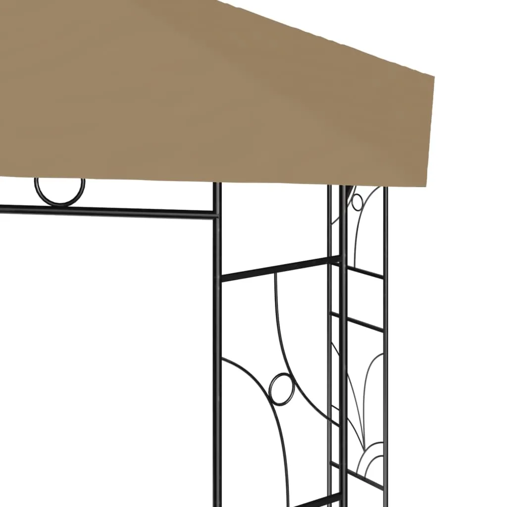 Outdoor Pavillon 400x300x270 cm Taupe mit Stahlgestell und PA-beschichtetem Stoff